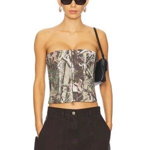 Guizio Camouflage Strapless Top